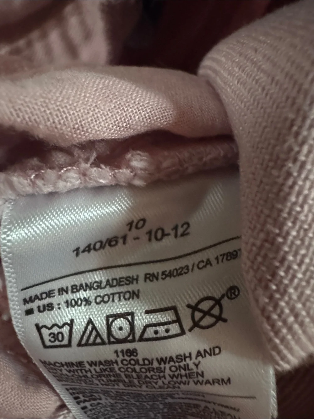 Old Navy Light Pink Cargo Pants for Girls Size 10 Casual 100% Cotton Pastel Pant